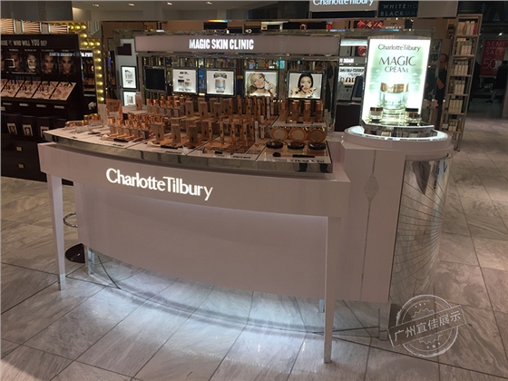 定制铁木结合化妆品展柜 定制铁木结合化妆品展柜